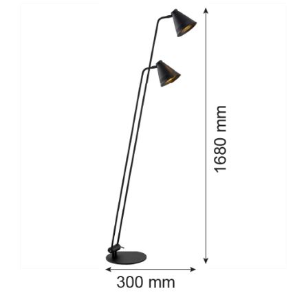 Argon 7077 - Lampadaire AVALONE 2xE27/15W/230V noir