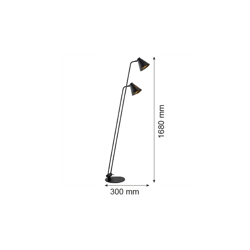 Argon 7077 - Lampadaire AVALONE 2xE27/15W/230V noir