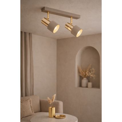 Argon 7299 - Spot DOR 2xE27/15W/230V doré/beige