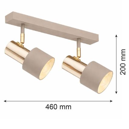 Argon 7299 - Spot DOR 2xE27/15W/230V doré/beige