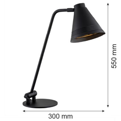 Argon 8002 - Lampe de table AVALONE 1xE27/15W/230V noir