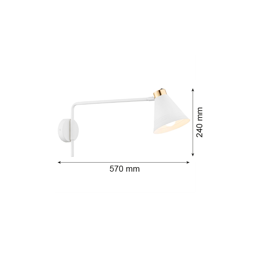Argon 8007 - Applique murale AVALONE 1xE27/15W/230V 57 cm blanc/doré