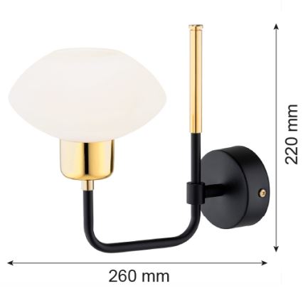 Argon 8032 - Applique murale RAVELLO 1xE14/15W/230V noir/doré