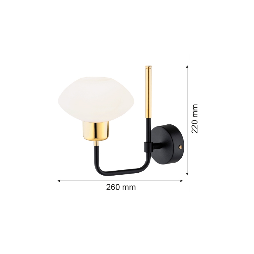 Argon 8032 - Applique murale RAVELLO 1xE14/15W/230V noir/doré