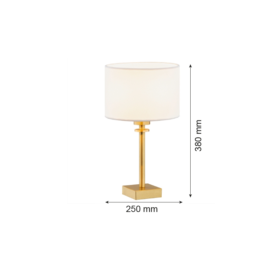 Argon 8047 - Lampe de table ABBANO 1xE27/15W/230V laiton/blanc