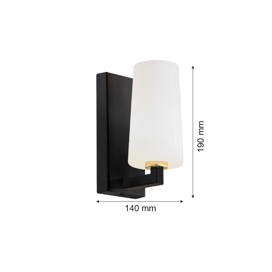Argon 8056 - Applique murala CAMELOT PLUS 1xE27/15W/230V noire/blanche/dorée