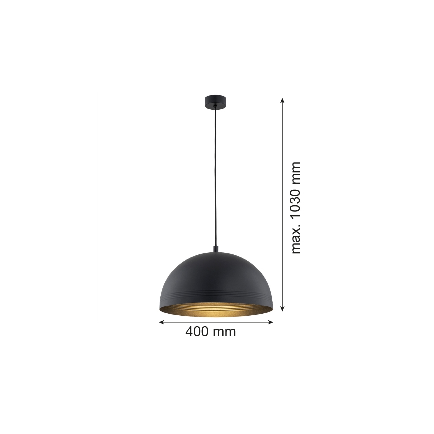Argon 8242 - Suspension filaire BONITA 1xE27/15W/230V noir