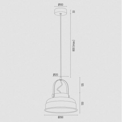 Argon 8285 - Suspension filaire DAKOTA 1xE27/15W/230V noir