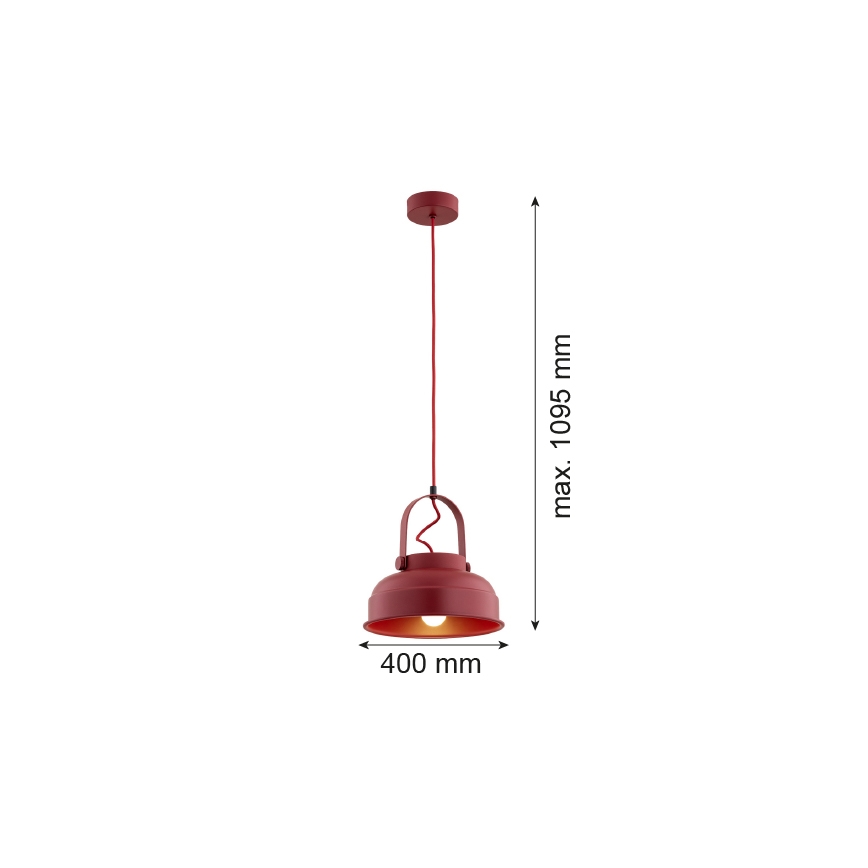 Argon 8286 - Suspension filaire DAKOTA 1xE27/15W/230V rouge