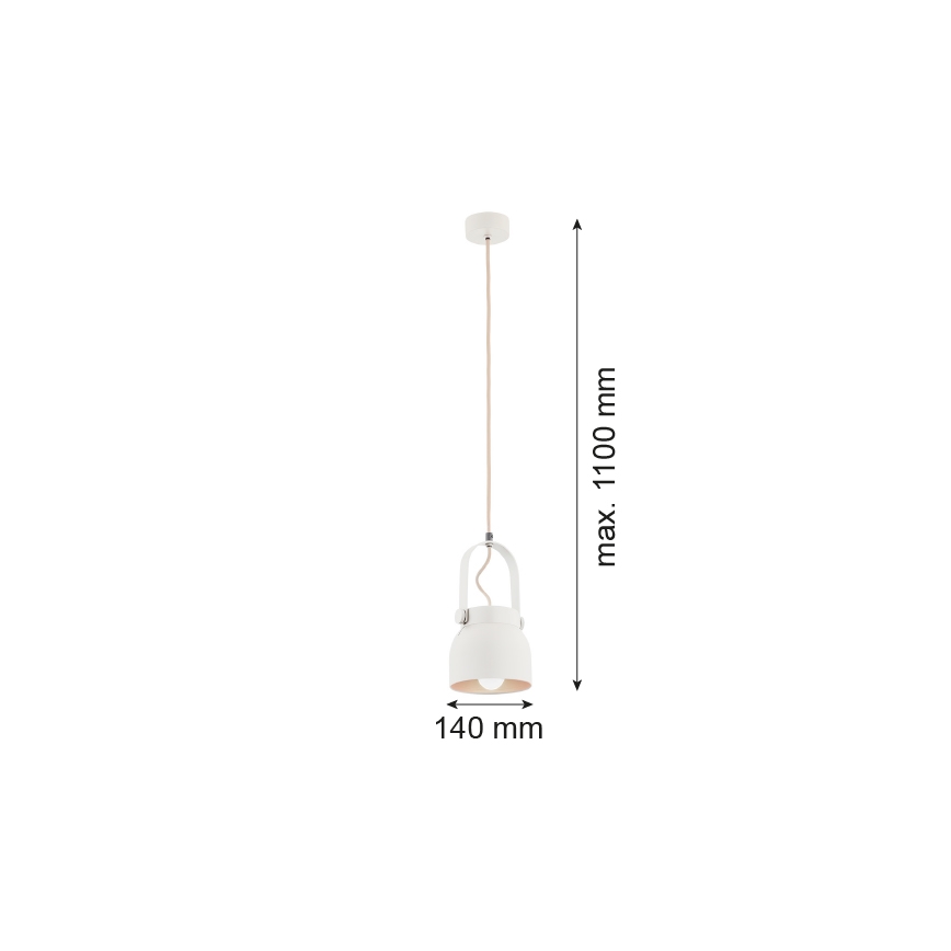 Argon 8290 - Suspension filaire LOGAN 1xE27/15W/230V diam. 14 cm blanc