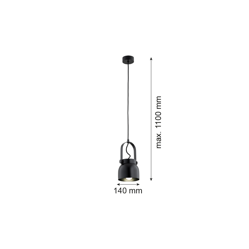 Argon 8291 - Suspension filaire LOGAN 1xE27/15W/230V diam. 14 cm noir