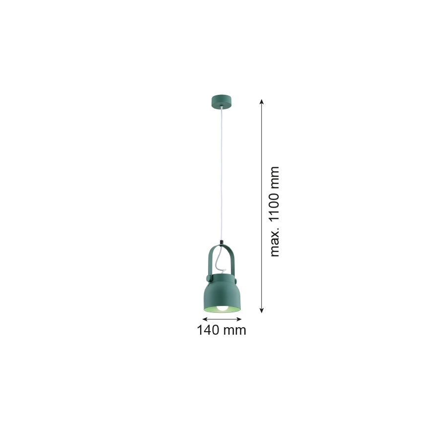 Argon 8293 - Suspension filaire LOGAN 1xE27/15W/230V diam. 14 cm vert