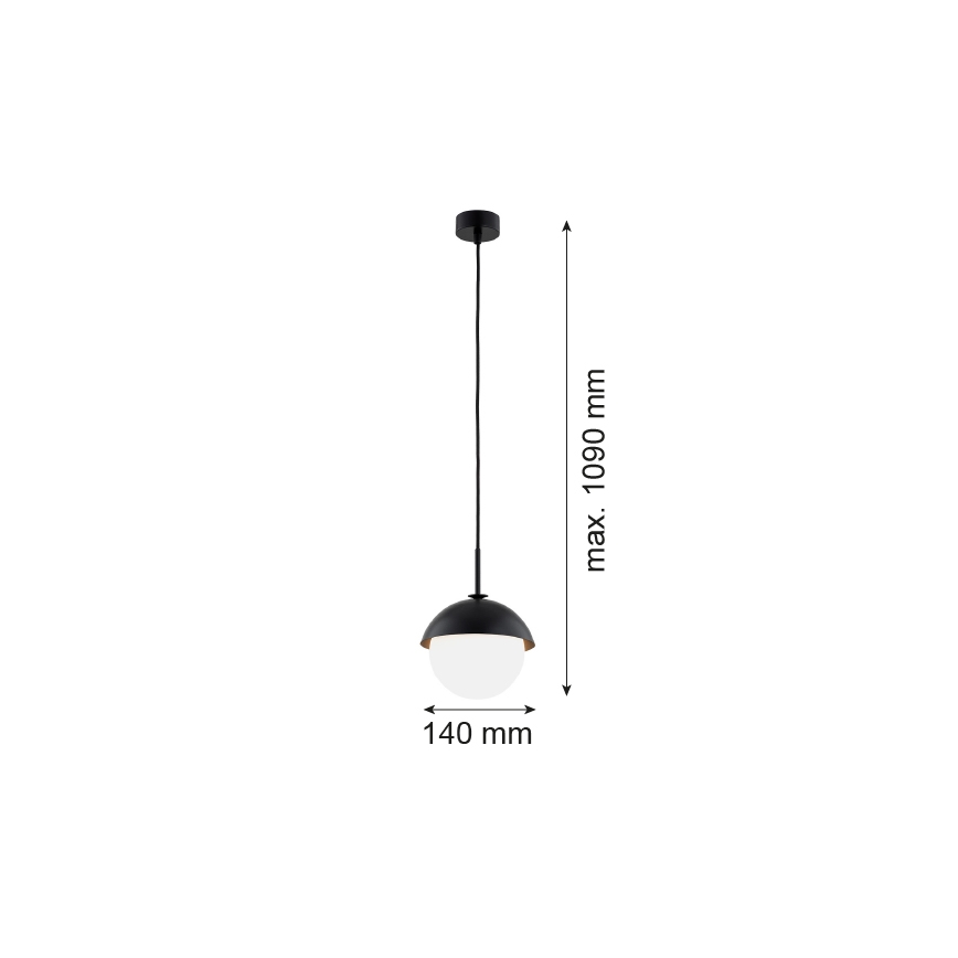 Argon 8295 - Suspension filaire CAPPELLO 1xE27/15W/230V noir