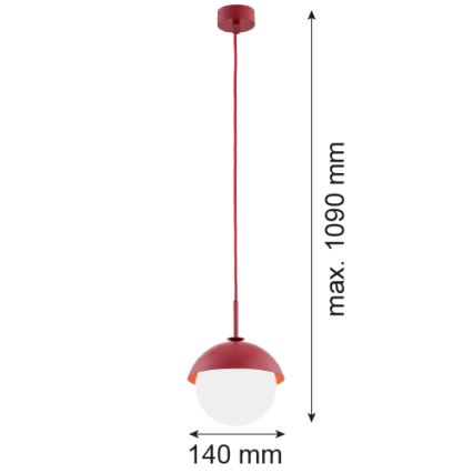 Argon 8296 - Suspension filaire CAPPELLO 1xE27/15W/230V rouge