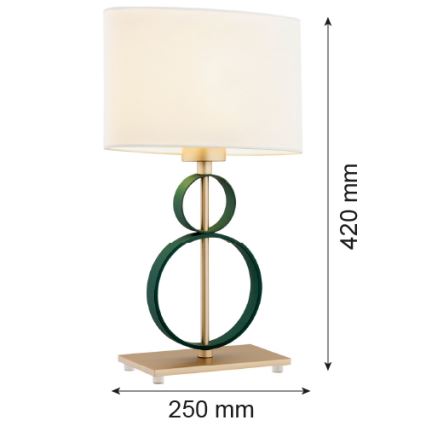 Argon 8317 - Lampe de table PERSEO 1xE27/15W/230V 42 cm crème/vert