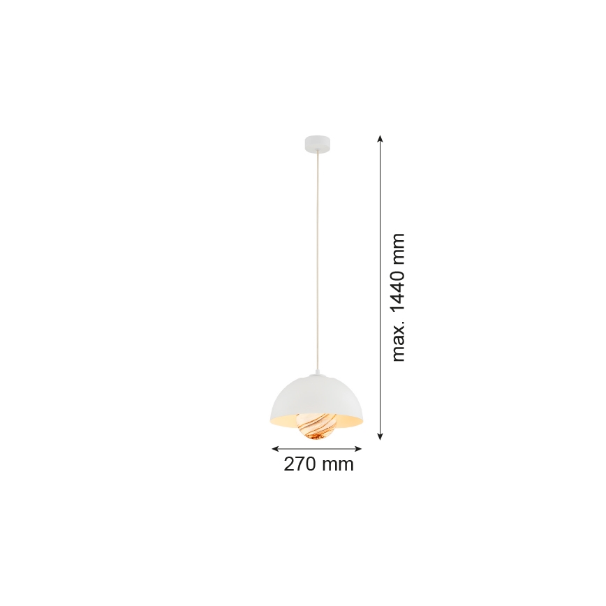 Argon 8443 - Suspension filaire PIAVA 1xE14/7W/230V albâtre blanc