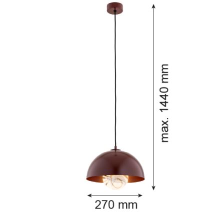 Argon 8444 - Suspension filaire PIAVA 1xE14/7W/230V albâtre marron