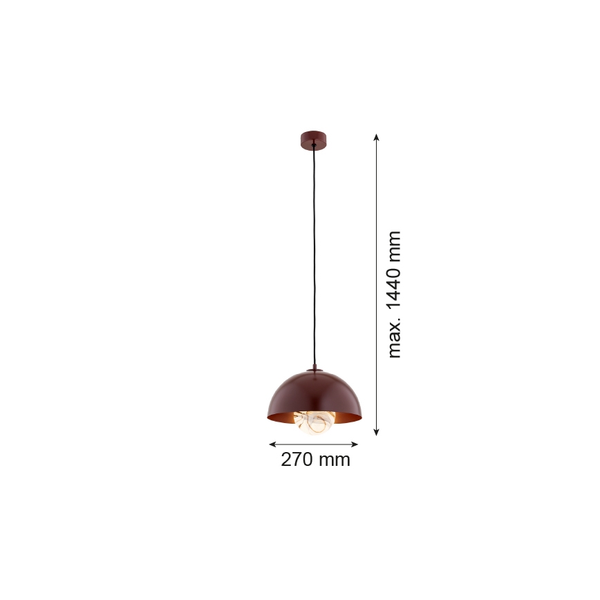 Argon 8444 - Suspension filaire PIAVA 1xE14/7W/230V albâtre marron