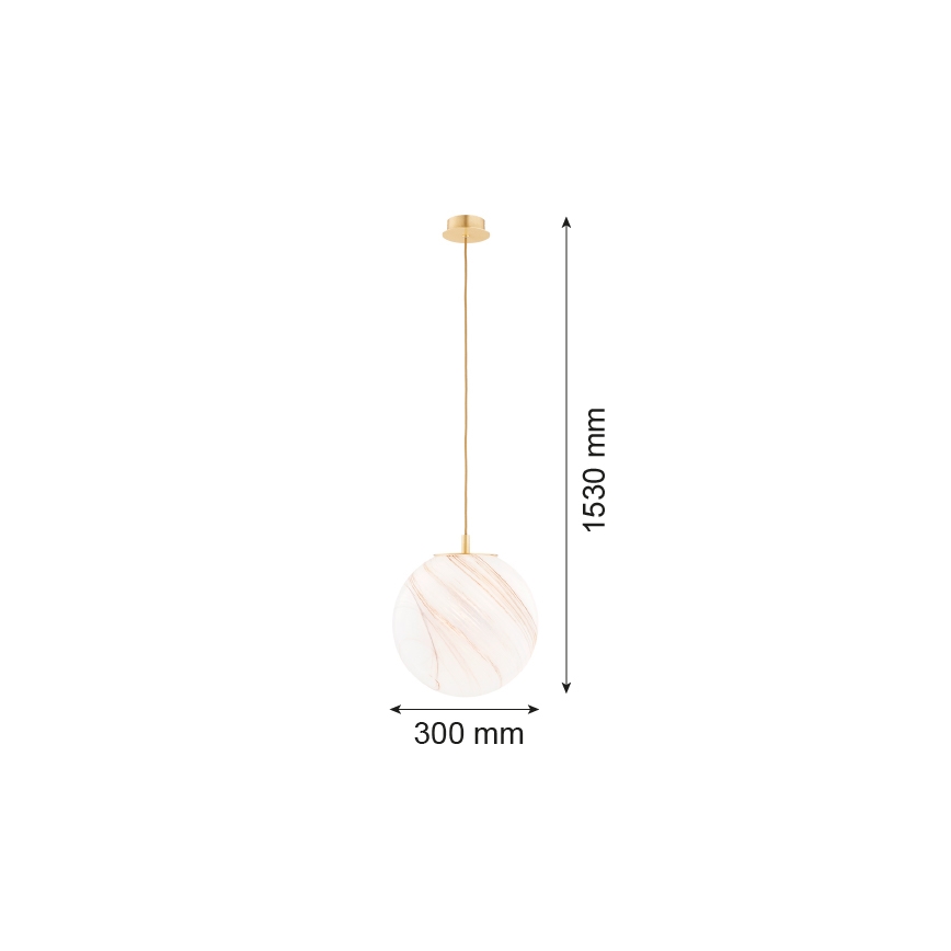 Argon 8448 - Suspension filaire ALMIROS 1xE27/15W/230V d. 30 cm albâtre doré