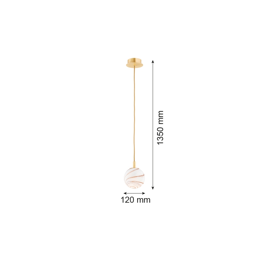 Argon 8450 - Suspension filaire ALMIROS 1xE14/7W/230V d. 12 cm albâtre doré