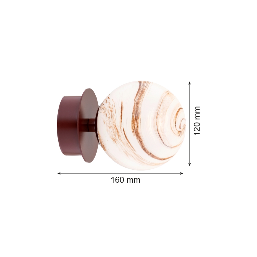 Argon 8455 - Applique murale FABIO 1xE14/7W/230V albâtre marron