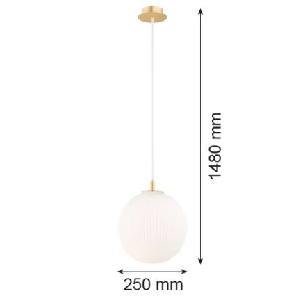 Argon 8507 - Suspension filaire PALOMA 1xE27/15W/230V d. 25 cm doré/blanc