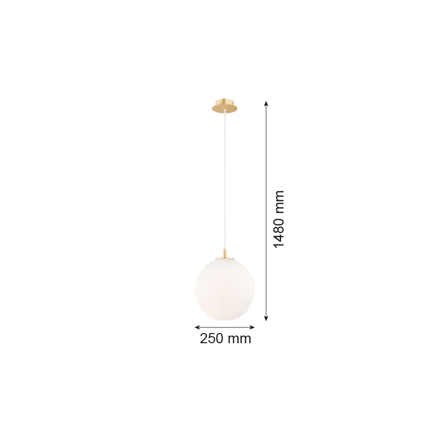 Argon 8507 - Suspension filaire PALOMA 1xE27/15W/230V d. 25 cm doré/blanc