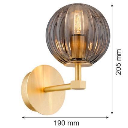 Argon 8508 - Applique murale PALOMA 1xE14/7W/230V doré/noir