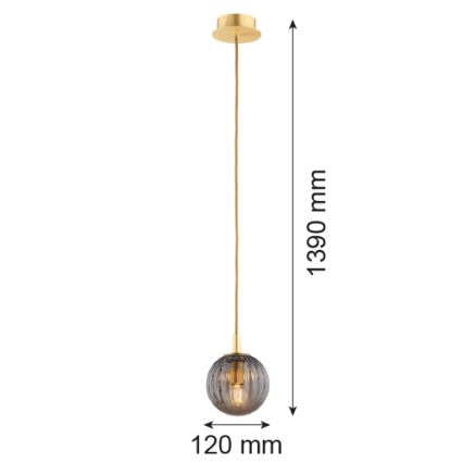 Argon 8512 - Suspension filaire PALOMA 1xE14/7W/230V d. 12 cm doré/noir