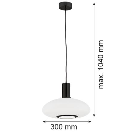 Argon 8565 - Suspension filaire SAGUNTO PLUS 1xE27/15W/230V d. 30 cm noir