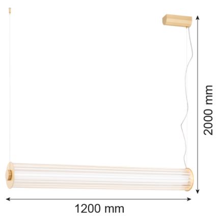 Argon 8624 - Suspension filaire HAMPTON LED/90W/230V 3000K 120 cm laiton