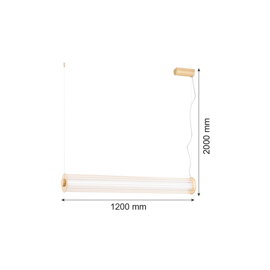 Argon 8624 - Suspension filaire HAMPTON LED/90W/230V 3000K 120 cm laiton
