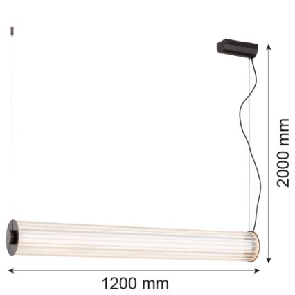 Argon 8625 - Suspension filaire HAMPTON LED/90W/230V 3000K 120 cm noir