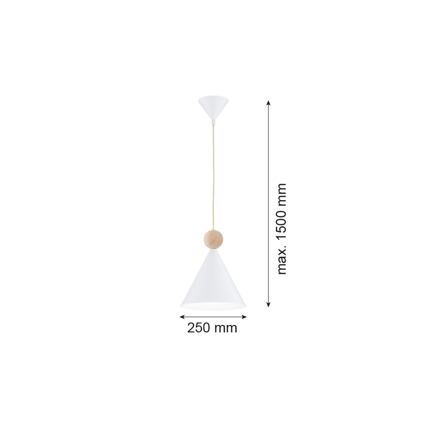 Argon 8629 - Suspension filaire KEGEL 1xE27/15W/230V blanc