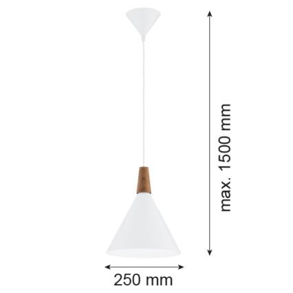 Argon 8630 - Suspension filaire KEGEL 1xE27/15W/230V blanc