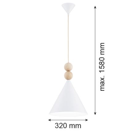 Argon 8632 - Suspension filaire KEGEL 1xE27/15W/230V blanc