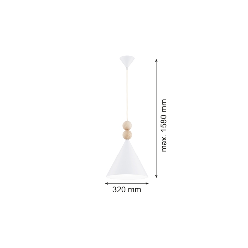 Argon 8632 - Suspension filaire KEGEL 1xE27/15W/230V blanc