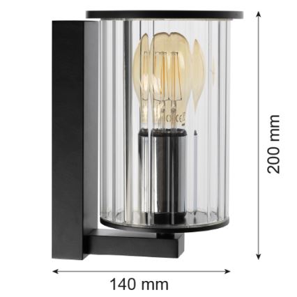 Argon 8748 - Applique murale extérieure NORFOLK 1xE27/15W/230V IP44 noir