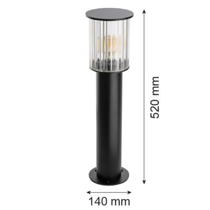 Argon 8749 - Lampe extérieur NORFOLK 1xE27/15W/230V IP44 52cm noir