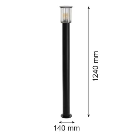 Argon 8750 - Lampe extérieur NORFOLK 1xE27/15W/230V IP44 124cm noir