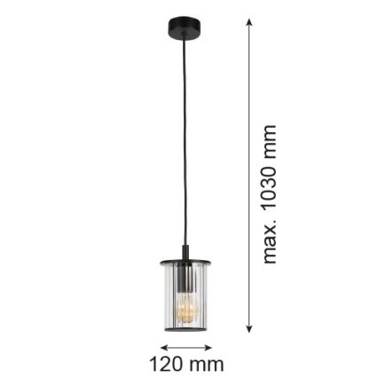 Argon 8751 - Suspension filaire extérieur NORFOLK 1xE27/15W/230V IP44 noir