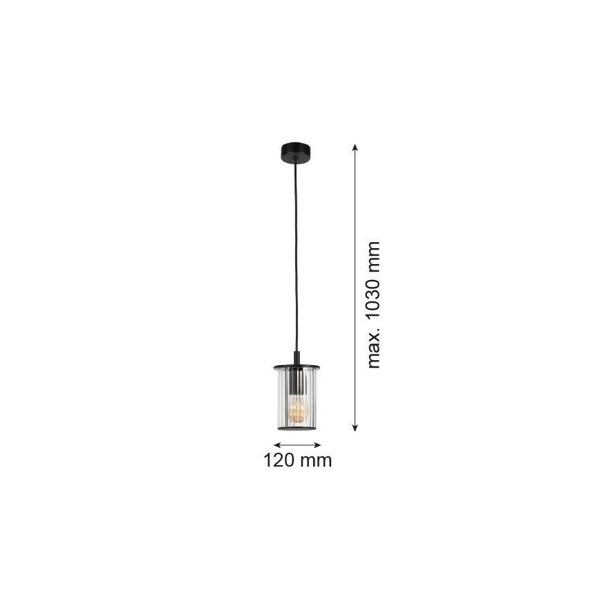 Argon 8751 - Suspension filaire extérieur NORFOLK 1xE27/15W/230V IP44 noir