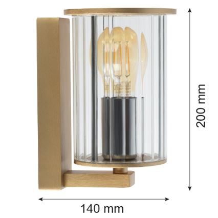 Argon 8752 - Applique murale extérieure NORFOLK 1xE27/15W/230V IP44 doré