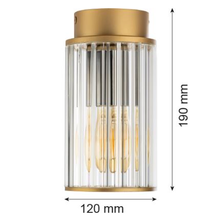 Argon 8774 - Plafonnier extérieur NORFOLK 1xE27/15W/230V IP44 doré