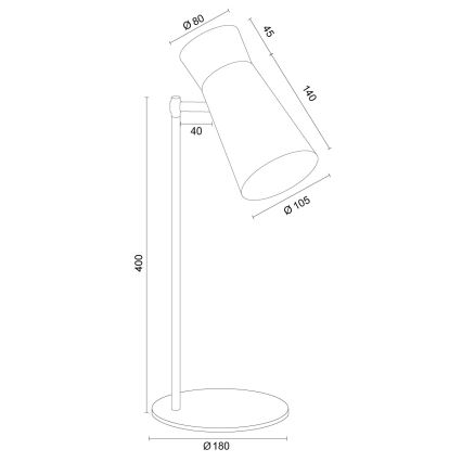Argon 8875 - Lampe de table LORD 1xE14/7W/230V noire