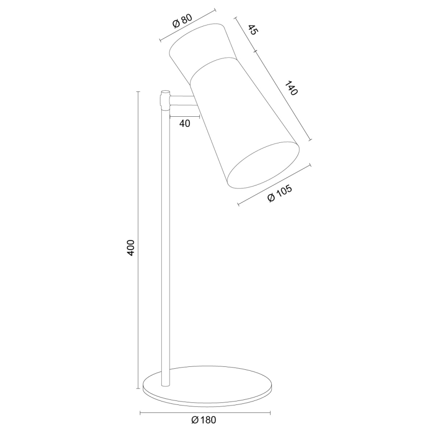 Argon 8875 - Lampe de table LORD 1xE14/7W/230V noire