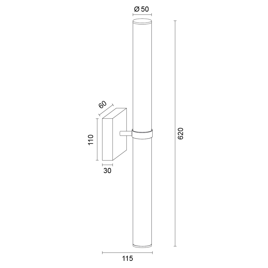 Argon 8925 - Éclairage LED pour miroir de salle de bains BATUMI LED/24W/230V 3000K IP44 chrome brillant