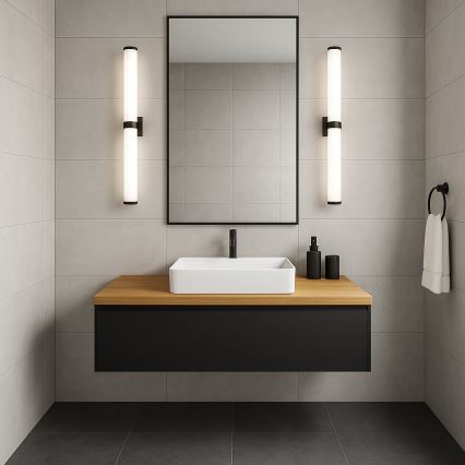 Argon 8927 - Éclairage miroir LED BATUMI pour salle de bains, 24W/230V, 3000K, IP44, noir