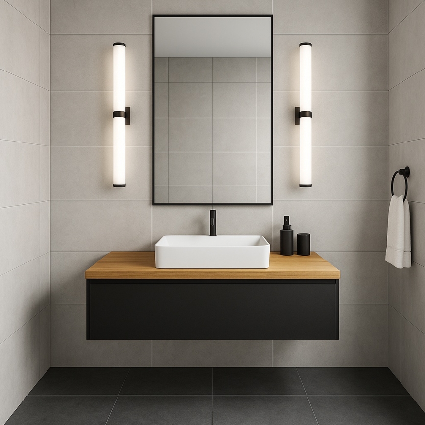 Argon 8927 - Éclairage miroir LED BATUMI pour salle de bains, 24W/230V, 3000K, IP44, noir
