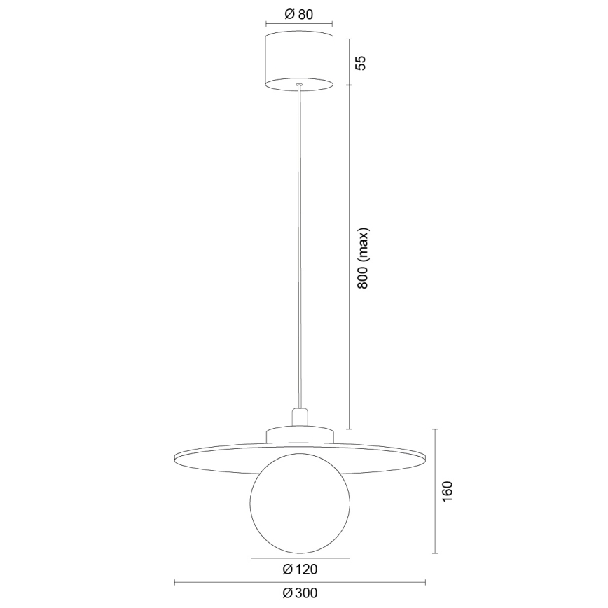 Argon 8949 - Suspension sur câble BOLL 1xG9/6W/230V blanche